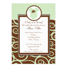 Baby Girl or Boy Swirl Baby Shower Invitation