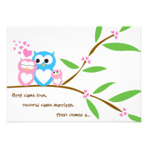 Baby Girl Owl Baby Shower Invitation