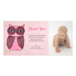 Baby Girl Owl Thank You Photo Template Photocard photo cards