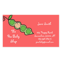 Baby Girl Pea in a Pod Fun Cartoon Profile Card Business Card Template