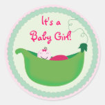 Baby Girl Pea Pod Cupcake Toppers & Stickers