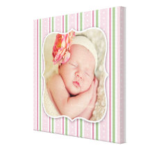 Baby Girl Photo [12x12 Inches] Gallery Wrapped Canvas