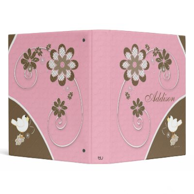 Baby Girl Photo Album in Pink and Brown Binder by mybabybundles