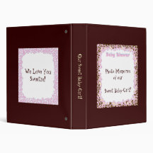 Baby Girl Photo Album Pink Brown Custom Binder
