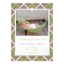 Baby Girl Photo Birth Announcement