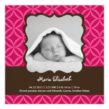 Baby Girl Photo Birth Announcement
