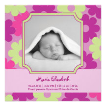 Baby Girl Photo Birth Announcement