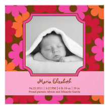 Baby Girl Photo Birth Announcement