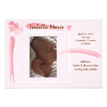 Baby Girl Photo Birth Announcement