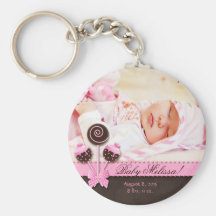 Baby Girl Photo Key Chain Cake Pops Pink