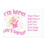 Baby Girl Photo Personalized  Announcement Card