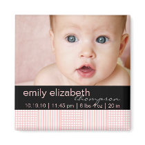 Baby Girl Pink Modern Photo Magnet