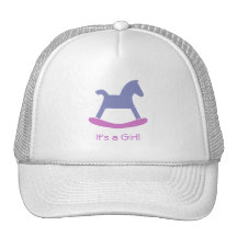Baby Girl Pink & Purple Rocking Horse Cap Mesh Hat