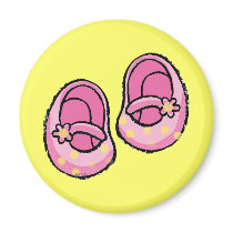 Baby girl pink shoes fridge magnets