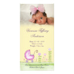Baby Girl Pram Birth Announcement Photo Card photo cards