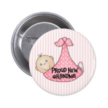 Baby Girl Proud Grandma Pinback Button