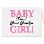 Baby Girl Proud Great Grandpa Greeting Card