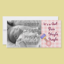 Baby Girl Rattle photo cards