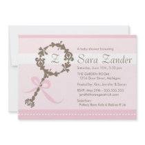 Baby Girl Rattle Shower Invitation