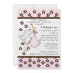 Baby Girl Stork Baby Shower Invitations invitations