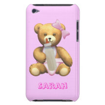 Baby Girl Teddy Bear - Change name - Sarah Barely There iPod Cases
