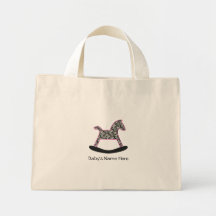 Baby Girl Zebra Rocking Horse Tote Bag