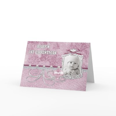 Baby Girls First Christmas Card by bwmedia