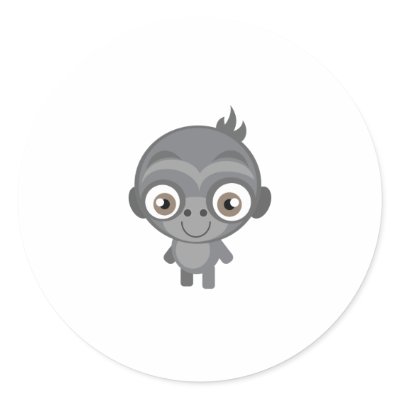 Baby Gorilla - My Conservation Park Round Stickers by MyConservationPark