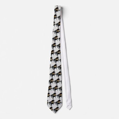 Baby Grand Piano - GreyBkg Neck Tie by Fit2BeTied