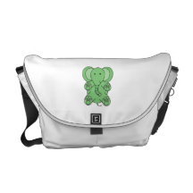 Baby green elephant courier bag