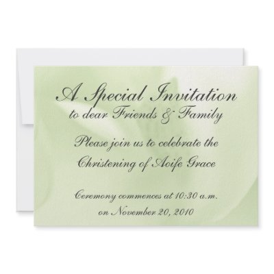 Baby Green Orchid, Invitation Template Christening by JayneLogan
