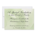 Baby Green Orchid, Invitation Template Christening