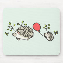 Baby Hedgehog's Red Balloon Mouse Pads