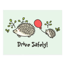 Baby Hedgehog's Red Balloon Post Card
