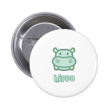 Baby Hippo Cartoon Pin