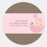 Baby In An Umbrella | Labels Round Sticker