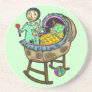 Baby In Crib With Toys