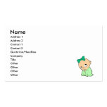 Baby in green with bow business cards