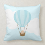 Baby in Hot Air Balloon {blue} Pillow