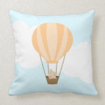 Baby in Hot Air Balloon {orange} Pillow