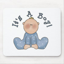 Baby in Sleeper It's a Boy Mouse Pads