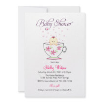 Baby in Tea Cup Baby Shower Invitations