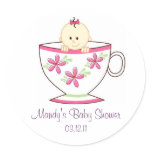 Baby in Tea Cup Stickers / Toppers