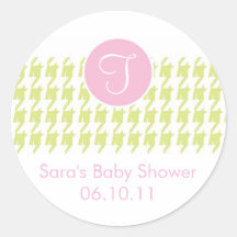 Baby Invitation or Favour Sticker - Monogram