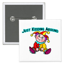 Baby Jester Just Kidding Around Pinback Buttons