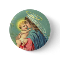 Baby Jesus and Virgin Mary Button