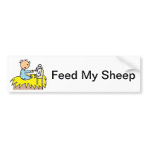 Baby Jesus Feeding His Sheep Bumper Sticker