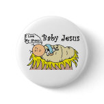 Baby Jesus In Manger Button