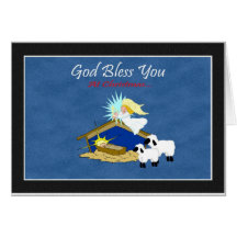 Baby Jesus in Manger Christmas Card