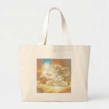 Baby Jesus Nativity with Lambs and Donkey Canvas Bag